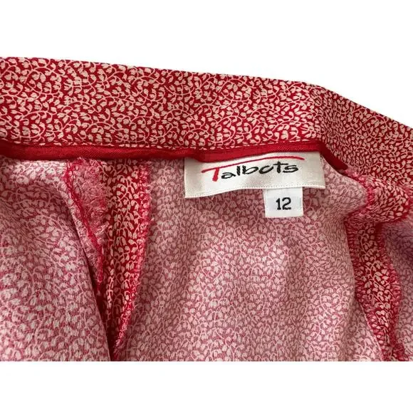 Talbots Vintage 70s Midi Flare Skirt Red Floral sz 12 Bohemian‎ Prairie - Picture 2 of 7